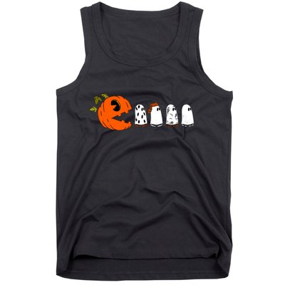 Funny Halloween Pumpkin Ghosts Retro Gamer Tank Top