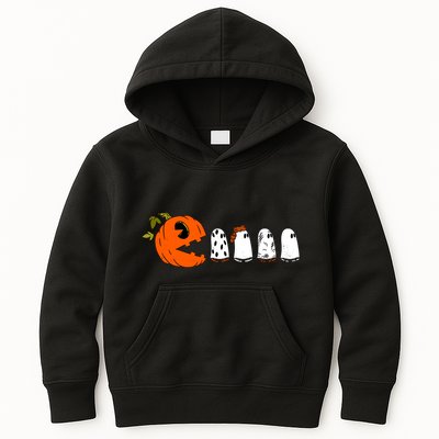 Funny Halloween Pumpkin Ghosts Retro Gamer Kids Hoodie