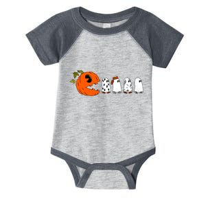 Funny Halloween Pumpkin Ghosts Retro Gamer Infant Baby Jersey Bodysuit