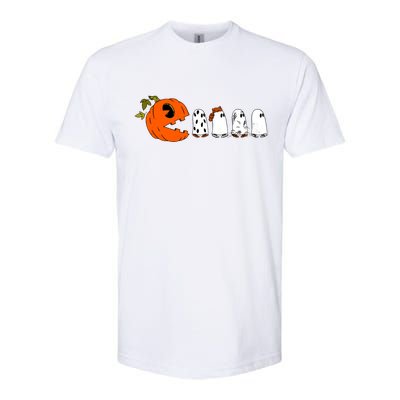 Funny Halloween Pumpkin Ghosts Retro Gamer Softstyle® CVC T-Shirt