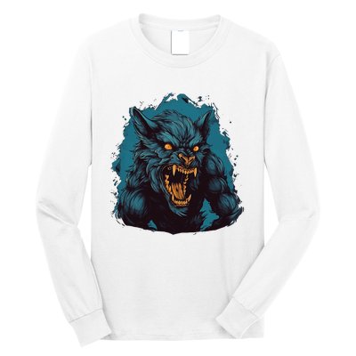 Funny Halloween Party With This Cool Werewolf Costume Long Sleeve Shirt