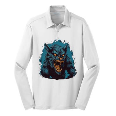 Funny Halloween Party With This Cool Werewolf Costume Silk Touch Performance Long Sleeve Polo