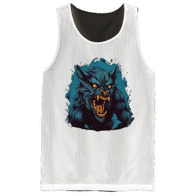 Funny Halloween Party With This Cool Werewolf Costume Mesh Reversible Basketball Jersey Tank