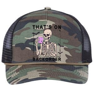 Funny Halloween Pharmacy Tech Skeleton ThatS Backorder Gift Retro Rope Trucker Hat Cap