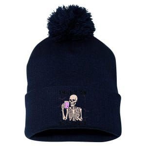 Funny Halloween Pharmacy Tech Skeleton ThatS Backorder Gift Pom Pom 12in Knit Beanie