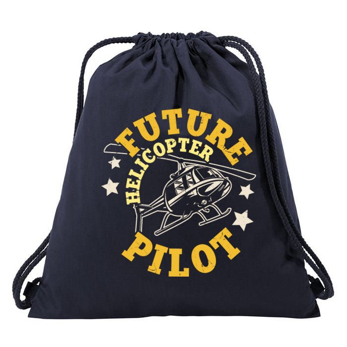 Future Helicopter Pilot Drawstring Bag