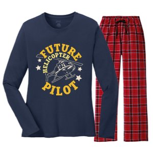 Future Helicopter Pilot Women's Long Sleeve Flannel Pajama Set 