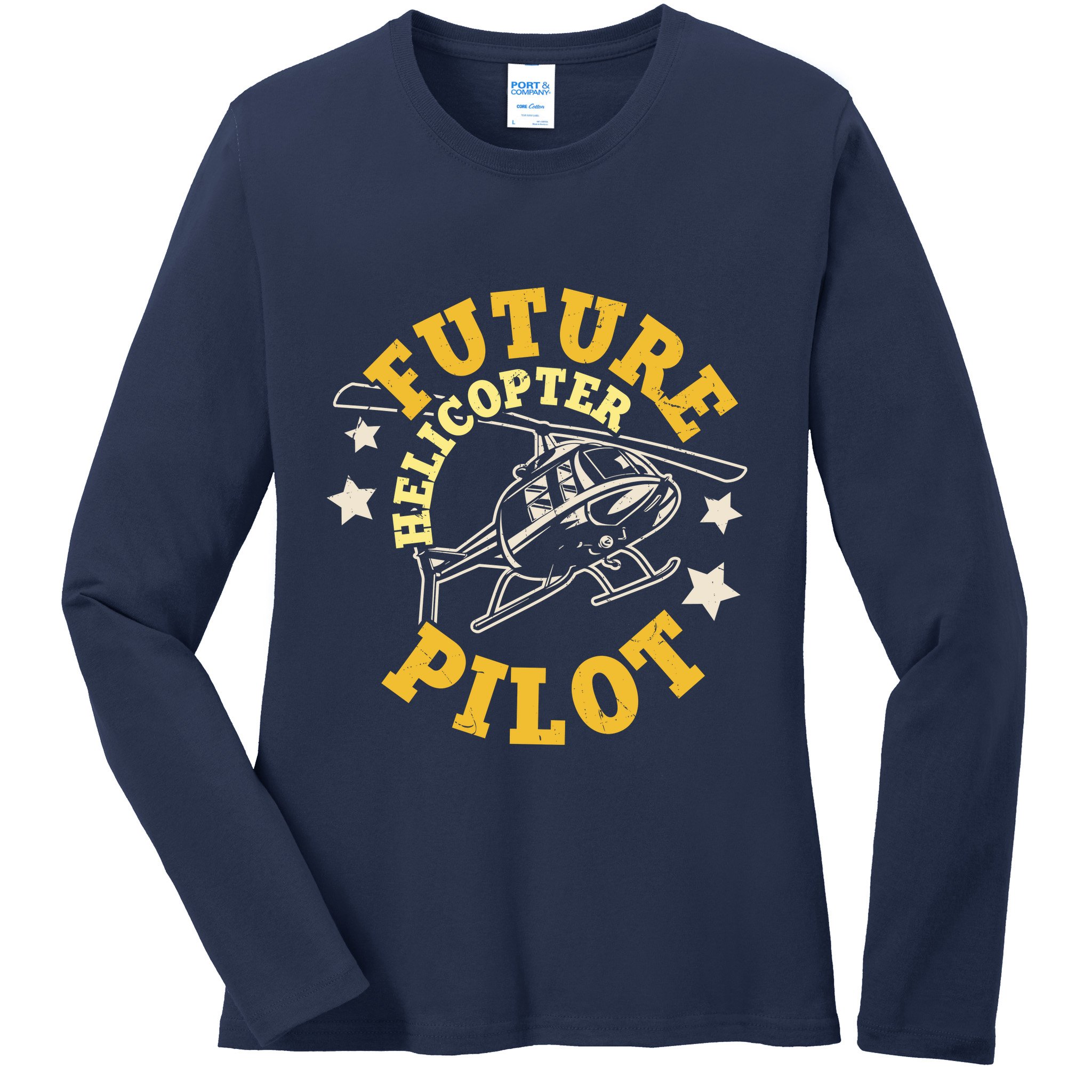 Future Helicopter Pilot Ladies Long Sleeve Shirt