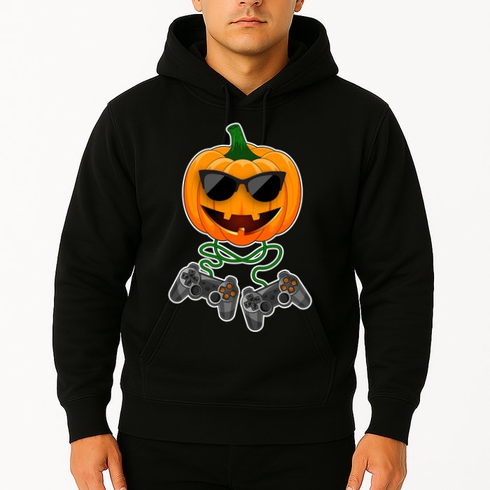 Funny Halloween Pumpkin Video Gamer Hoodie