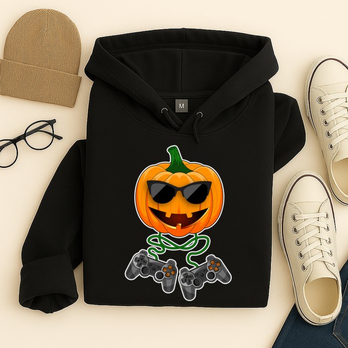 Funny Halloween Pumpkin Video Gamer Hoodie