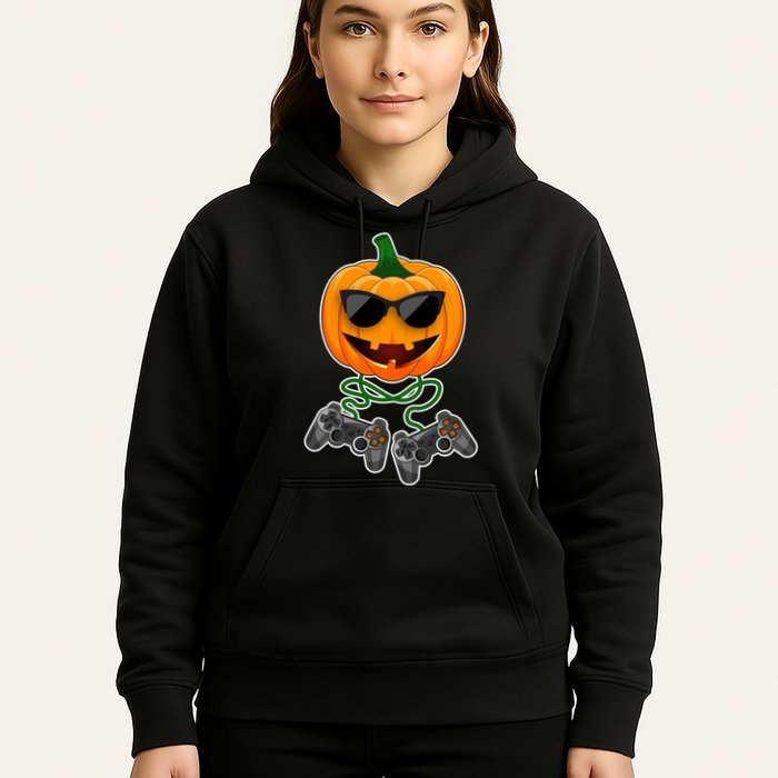 Funny Halloween Pumpkin Video Gamer Hoodie