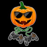 Funny Halloween Pumpkin Video Gamer Hoodie