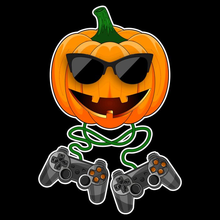 Funny Halloween Pumpkin Video Gamer Hoodie