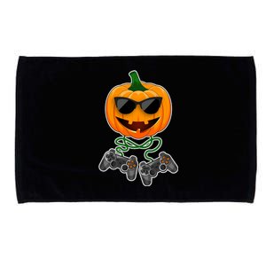 Funny Halloween Pumpkin Video Gamer Microfiber Hand Towel