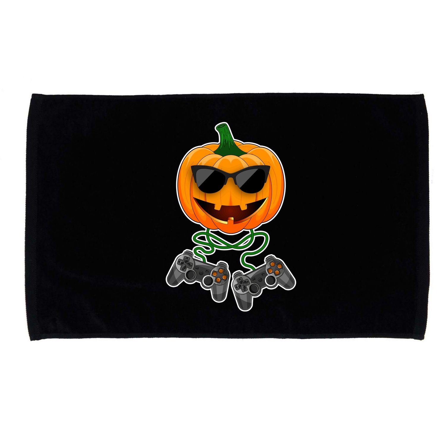 Funny Halloween Pumpkin Video Gamer Microfiber Hand Towel
