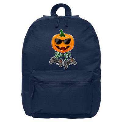 Funny Halloween Pumpkin Video Gamer 16 in Basic Backpack