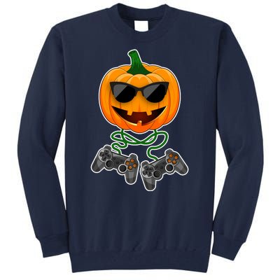 Funny Halloween Pumpkin Video Gamer Tall Sweatshirt