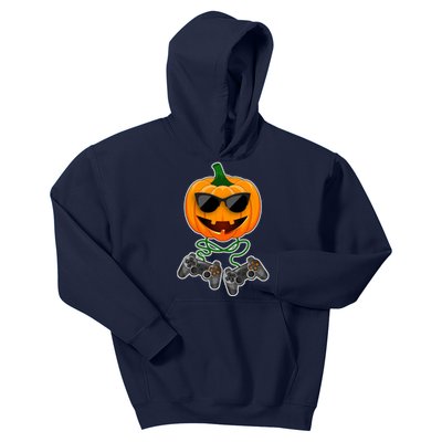 Funny Halloween Pumpkin Video Gamer Kids Hoodie