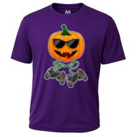 Funny Halloween Pumpkin Video Gamer Performance Shirt