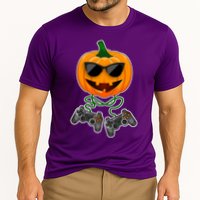 Funny Halloween Pumpkin Video Gamer Performance Shirt