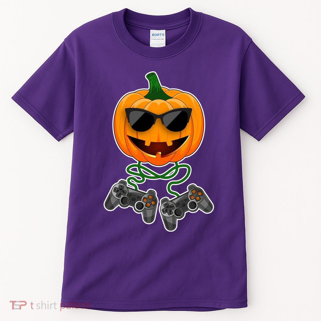 Funny Halloween Pumpkin Video Gamer Tall T-Shirt
