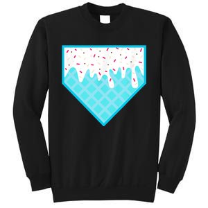 Funny Home Plate Drip Ice Cream Softball & Baseball Sweatshirt