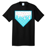 Funny Home Plate Drip Ice Cream Softball & Baseball Tall T-Shirt