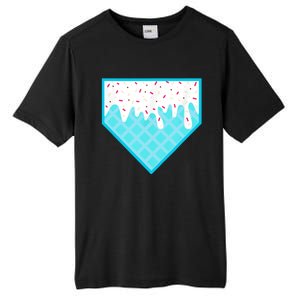 Funny Home Plate Drip Ice Cream Softball & Baseball Tall Fusion ChromaSoft Performance T-Shirt