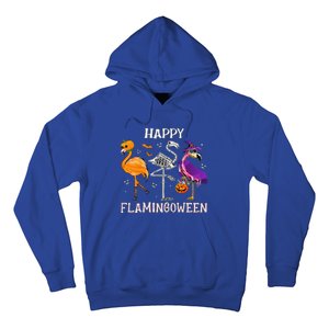 Flamingoween Halloween Pink Flamingo Costume Skeleton Witch Hoodie