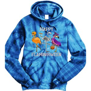 Flamingoween Halloween Pink Flamingo Costume Skeleton Witch Tie Dye Hoodie