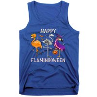 Flamingoween Halloween Pink Flamingo Costume Skeleton Witch Tank Top