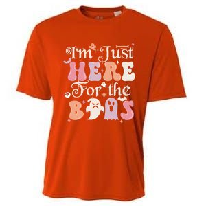 Funny Halloween Party Quote Im Just Here For The Boos Ghost Cool Gift Cooling Performance Crew T-Shirt