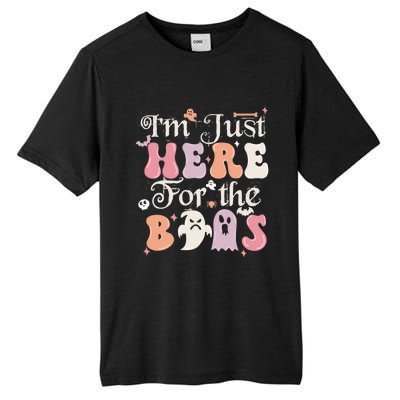 Funny Halloween Party Quote Im Just Here For The Boos Ghost Cool Gift Tall Fusion ChromaSoft Performance T-Shirt