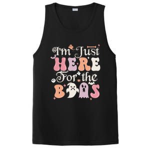 Funny Halloween Party Quote Im Just Here For The Boos Ghost Cool Gift PosiCharge Competitor Tank