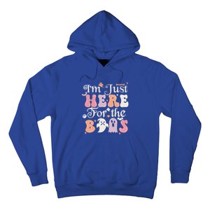 Funny Halloween Party Quote Im Just Here For The Boos Ghost Cool Gift Hoodie