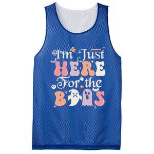 Funny Halloween Party Quote Im Just Here For The Boos Ghost Cool Gift Mesh Reversible Basketball Jersey Tank