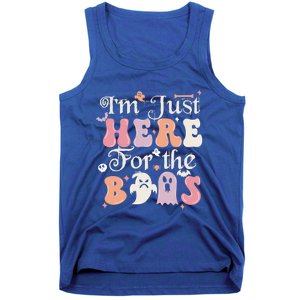 Funny Halloween Party Quote Im Just Here For The Boos Ghost Cool Gift Tank Top