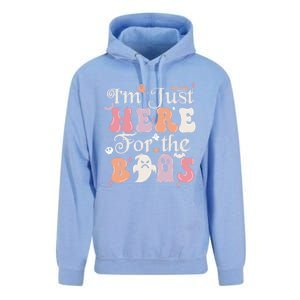 Funny Halloween Party Quote Im Just Here For The Boos Ghost Cool Gift Unisex Surf Hoodie