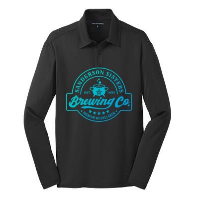 Funny Halloween Premium Witches Brew Brewing Co Est 1693 Gift Silk Touch Performance Long Sleeve Polo