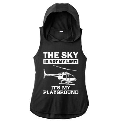 Funny Helicopter Pilot Gift For Men Women Chopper Lovers Ladies PosiCharge Tri-Blend Wicking Draft Hoodie Tank