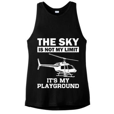 Funny Helicopter Pilot Gift For Men Women Chopper Lovers Ladies PosiCharge Tri-Blend Wicking Tank