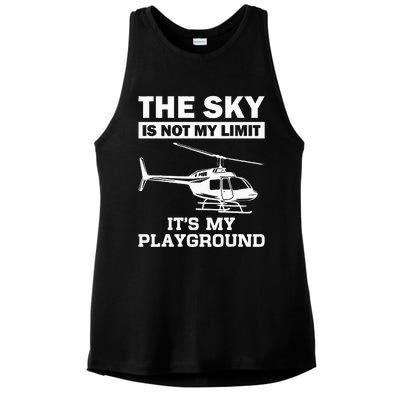 Funny Helicopter Pilot Gift For Men Women Chopper Lovers Ladies PosiCharge Tri-Blend Wicking Tank