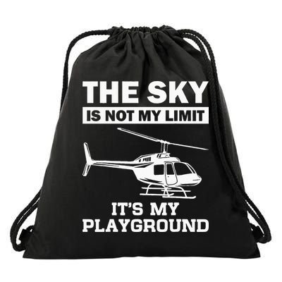 Funny Helicopter Pilot Gift For Men Women Chopper Lovers Drawstring Bag