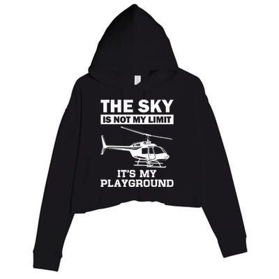 Funny Helicopter Pilot Gift For Men Women Chopper Lovers Crop Fleece Hoodie