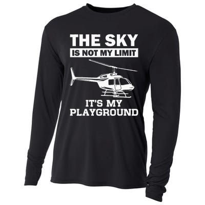 Funny Helicopter Pilot Gift For Men Women Chopper Lovers Cooling Performance Long Sleeve Crew