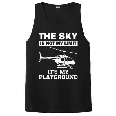 Funny Helicopter Pilot Gift For Men Women Chopper Lovers PosiCharge Competitor Tank