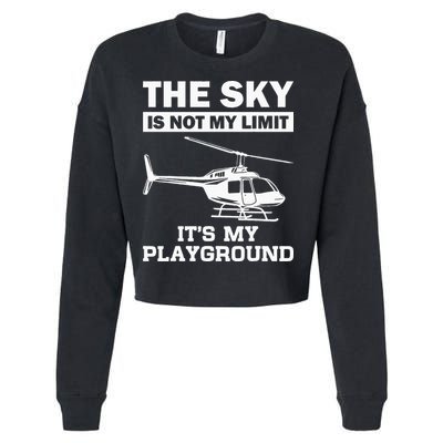 Funny Helicopter Pilot Gift For Men Women Chopper Lovers Cropped Pullover Crew