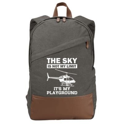 Funny Helicopter Pilot Gift For Men Women Chopper Lovers Cotton Canvas Backpack