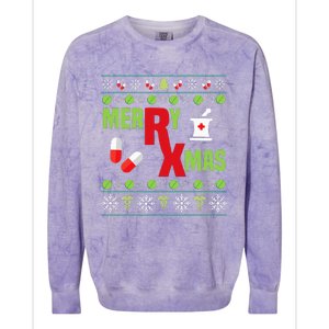 Festive Holiday Pharmacy Ugly Sweater Colorblast Crewneck Sweatshirt