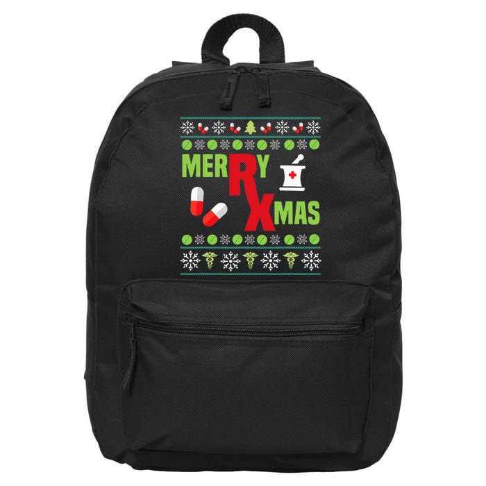 Festive Holiday Pharmacy Ugly Sweater 16 in Basic Backpack